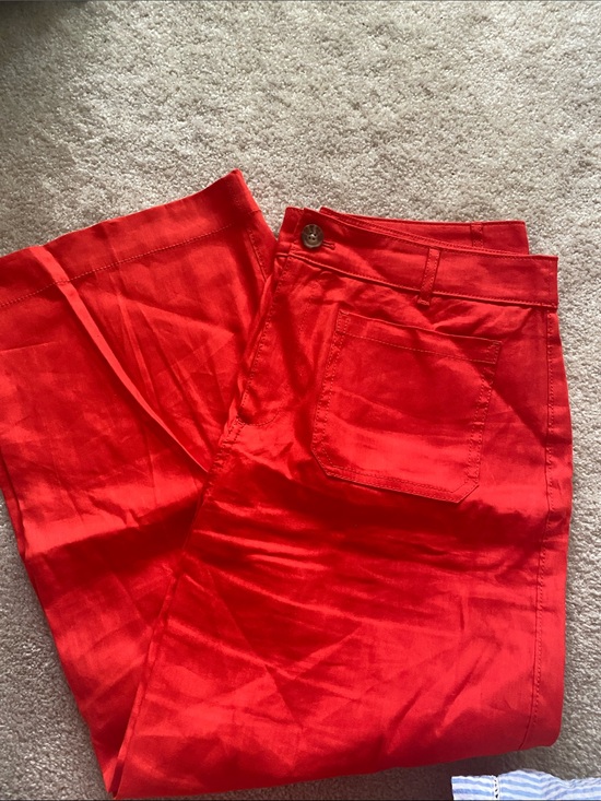 LOFT Pants - Loft the Palmer wide leg cropped burnt orange size 12 pants